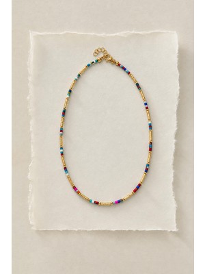 New Obsessions Renkli Boncuklu Gold Kolye