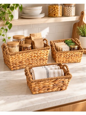 Bahçem Dekoratif Water Hyacinth / Su Sümbülü Sepet 3'lü Set