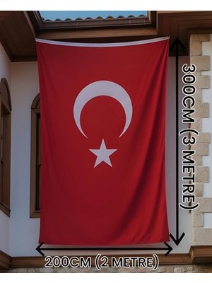 Şanal Türk Bayrağı (200X300) 120GR Raşel Kumaş - Parlak ve Canlı Kumaş (200X300)