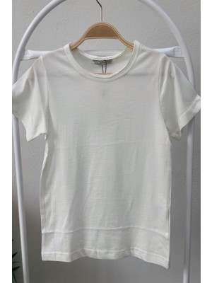 Woorage  Çocuk Basic Kısa Kol T-Shirt 5203 Krem
