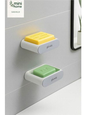 Minihome 2’li Yapışkanlı Hazneli Banyo & Mutfak Sabunluk ve Süngerlik Seti Delmesiz Pratik Yapışkanlı Düzenleyici