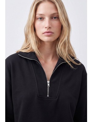 Fashion Friends Fashıon Yakası Fermuarlı Sweatshırt