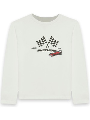 Skechers SK242065 B Long Sleeve Beyaz Erkek Çocuk T-Shirt