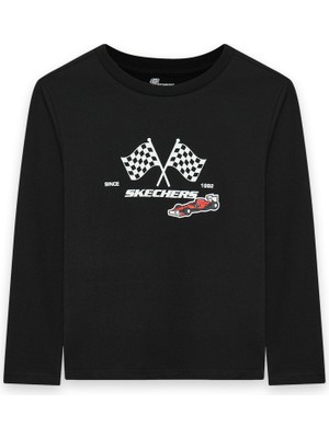 Skechers SK242065 B  Long Sleeve Siyah Erkek Çocuk T-Shirt