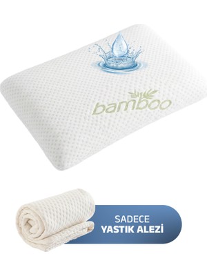 Viscotex Bamboo Premium Yastık Alezi, Sıvı Geçirmez Yastık Koruyucu Kılıf, 50X70CM