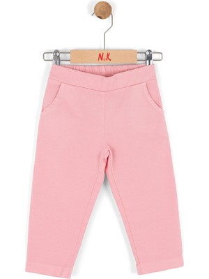 Nk Kids Kız Bebek 1-4 Yaş Fiyonklu Modal Kumaş Pantolon Pembe
