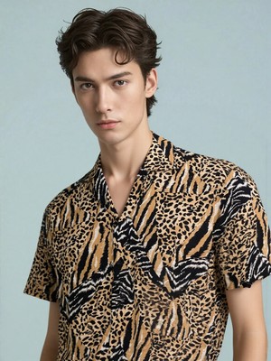 Can Moda Canmoda Savanna Ruhlu Leopar Desenli Gömlek