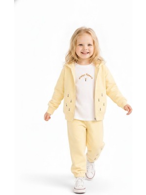 Nk Kids Kız Bebek 1-4 Yaş Çiçek Motifli Eşofman Takımı Sarı
