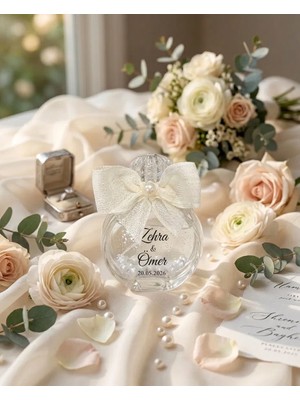 Grand Concept Store Incili ve Simli Cam Şişe Kolonya Söz, Nişan,kına,düğün,nikah Hediyelik 10 Adet