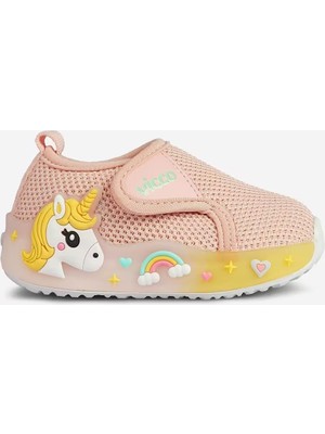 Vicco Kız Bebek 22-25 Numara Unicorn Işıklı Ayakkabı Pudra