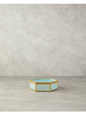English Home Glossy Cam Dekoratif Kutu 17X15X6 cm Gold