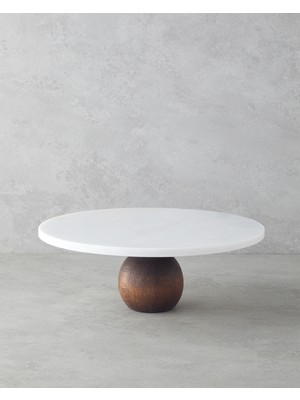 English Home Elegant Mermer Kek Standı 30 cm Beyaz