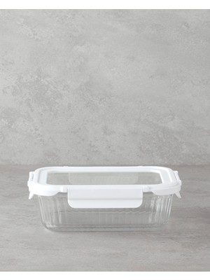 English Home Maris Borosilikat Saklama Kabı 1000 ml Beyaz