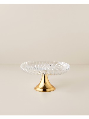 English Home Lumin Cam Kek Standı 24,5X24,5 cm Gold