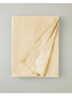 English Home Modern Grid Çift Kişilik Pike 180X220 cm Sarı