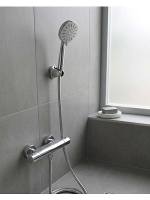 Bin1çeşit Duş Başlığı Seti 4 Kademeli El Duşu Spiral Hortumlu Banyo Seti