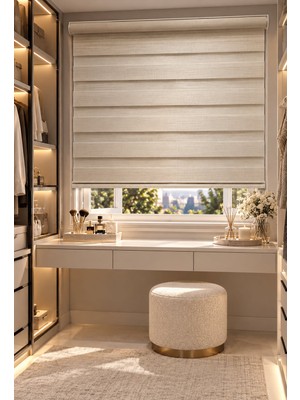 İREMKARAHOME Bambu Raks Krem Zebra Perde