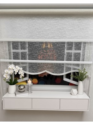 İREMKARAHOME Çift Mekanizmalı Tül ve Stor Perde - Model 8