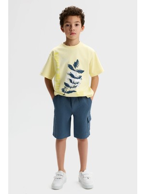 Nk Kids Erkek Çocuk 4-8 Yaş Pamuklu Cep Detaylı Bermuda Şort Indigo