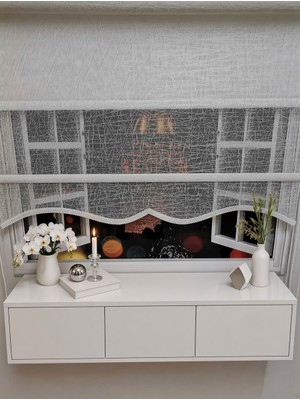 İREMKARAHOME Çift Mekanizmalı Tül ve Stor Perde - Model 7