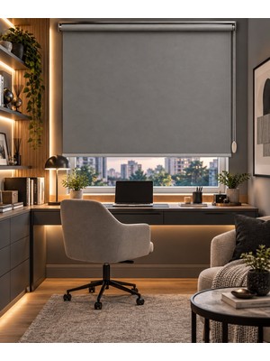 İREMKARAHOME Mat Gri Stor Perde