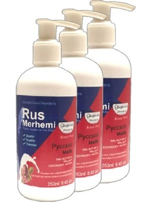 Tüylere Krem  3 Tane 250 ml Ceviz Sütlü & Cevizli Russ Merhemi