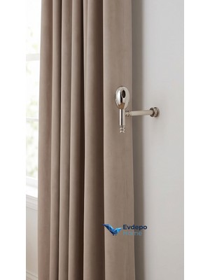 Evdepo Home Modern Tasarım Gümüş Renk Oval Demir Perde Rensonu ve Fon Perde Sabitleme Aksesuarı 1 Adet (Vida ve Dübel Dahil)