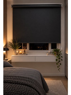 İREMKARAHOME Blackout Işık Geçirmeyen Stor Perde Siyah