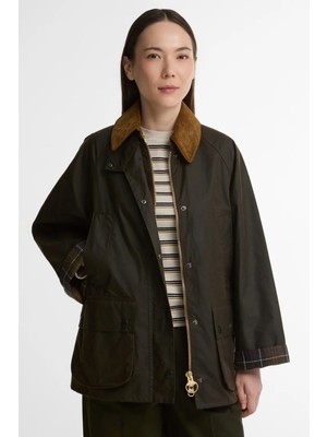 Barbour Kadın Bedale Yağlı Ceket OL91 Olive Beige Classic
