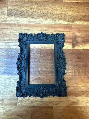 Bezos 3D Baskı Barok Desenli Duvar Çerçevesi Süslü Kabartmalı Vintage Tablo Çerçevesi Mat Siyah
