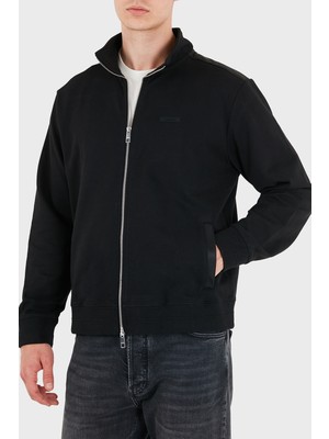 Calvin Klein Logolu Su Itici Relaxed Fit Dik Yaka Fermuarlı Sweat Erkek Sweat LV04LH220G Ub1