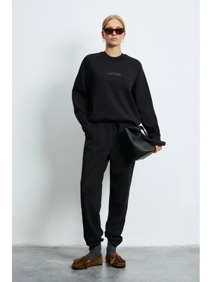 Lufian Alice Relaxed Fit Pamuklu Örme Bisiklet Yaka Sweat Kadın Sweat 122030027
