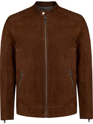 Derimod Howard Erkek Kahverengi Slim-Fit Süet Deri Ceket 26WGF664410