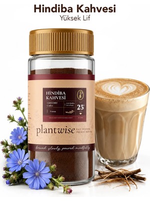 Plantwise Hindiba Kahvesi %80 Hindiba %20 Kahve 100G Cam Kavanoz Fransa Menşeli Yumuşak Lezzet