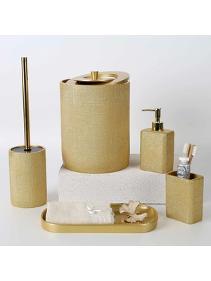 Selim Linen Banyo Seti Altın