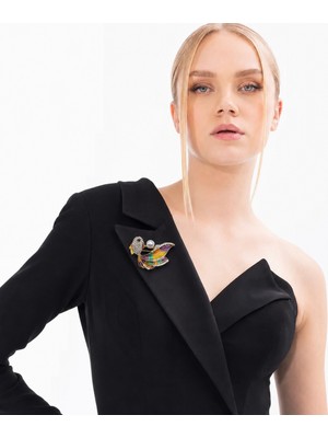 Deniz Accessories Balık Figürlü Taşlı Broş