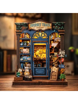 Odea Seyahat Izleri Book Nook Kit – Ahşap Minyatür Ev, Dıy Hobi Seti, LED Aydınlatmalı Kitaplık Dekoru