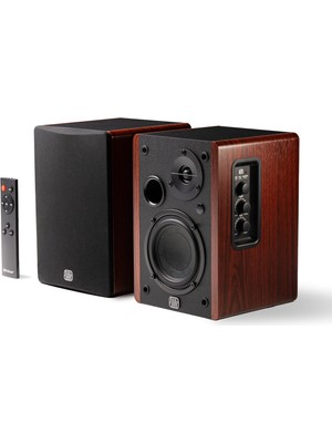 1001 Eris Accent - Aktif Kitaplık Hoparlör (Çift) – 4 Inç Woofer, 1 Inç Ipek Kubbe Tweeter, 60W Class D, Trs/rca/aux Girişli, Uzaktan Kumandalı Ahşap Masaüstü Stereo Hoparlör Seti