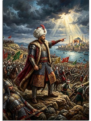 Karizma Tablo At Üstünde Istanbul'u Gösteren Fatih Dekoratif Kanvas - Mdf Ahşap Tablo