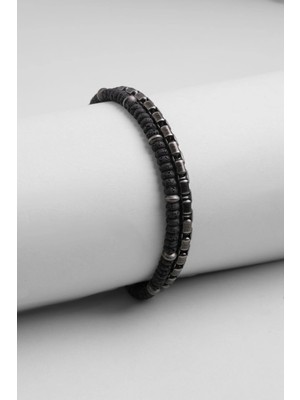 So CHIC Kral Yolu Lav Taşlı 23 Cm Çelik Erkek Bileklik