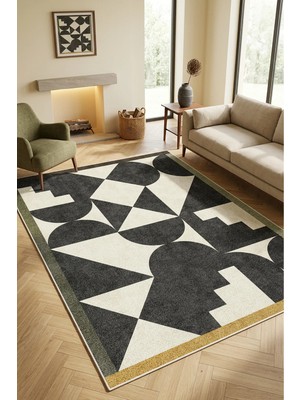 Decomia Home Vintage Etnik Renkli Kaymaz Dokuma Tabanlı Yıkanabilir Şönil Kilim Salon Halısı Çocuk Odası Mutfak Koridor