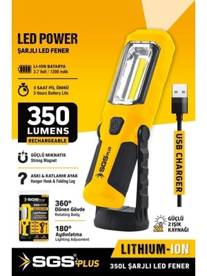1001 Sgs 5054 Şarj Edilebilir LED Fener 350 Lümen