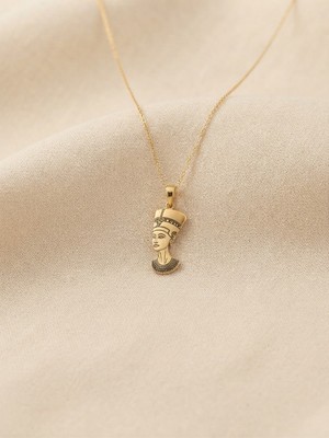 Papatya Silver 925 Ayar Gümüş Zarif Nefertiti Kraliçe Kolye.rose.gold.rodaj Renk Seçeneği