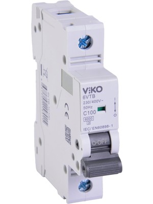 1001 6VTB-1C100 Otomatik Sigorta 6ka C Tipi 1 Kutup 100A
