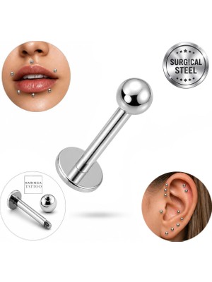 1001 Labret Piercing Stud Cerrahi Çelik Tragus Conch Helix Dudak