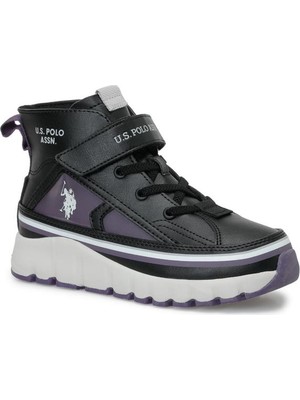 U.s. Polo Assn. Keltes Jr 6pr 102695948 Kız Çocuk High Sneaker Siyah Mor 31-35