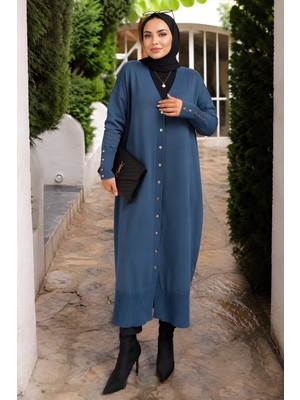 İmaj Butik Indigo Soğuk Iplik Triko Hırka