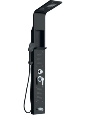 Harmeh Concept PD1210B Sabunluklu Panel Duş Seti Siyah