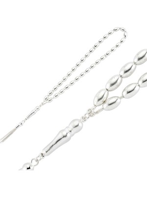 DMR Elegance Gümüş Arpa Kesim Tesbih