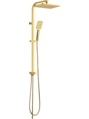 Harmeh Concept Ht 5771G Kare Borulu Robot Duş Seti Gold